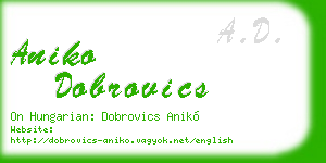 aniko dobrovics business card