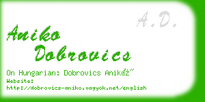 aniko dobrovics business card